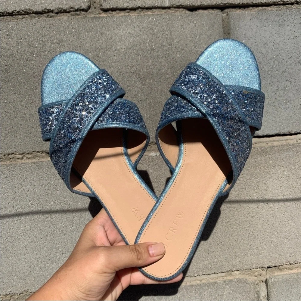 J. Crew Cora Glitter Sandals